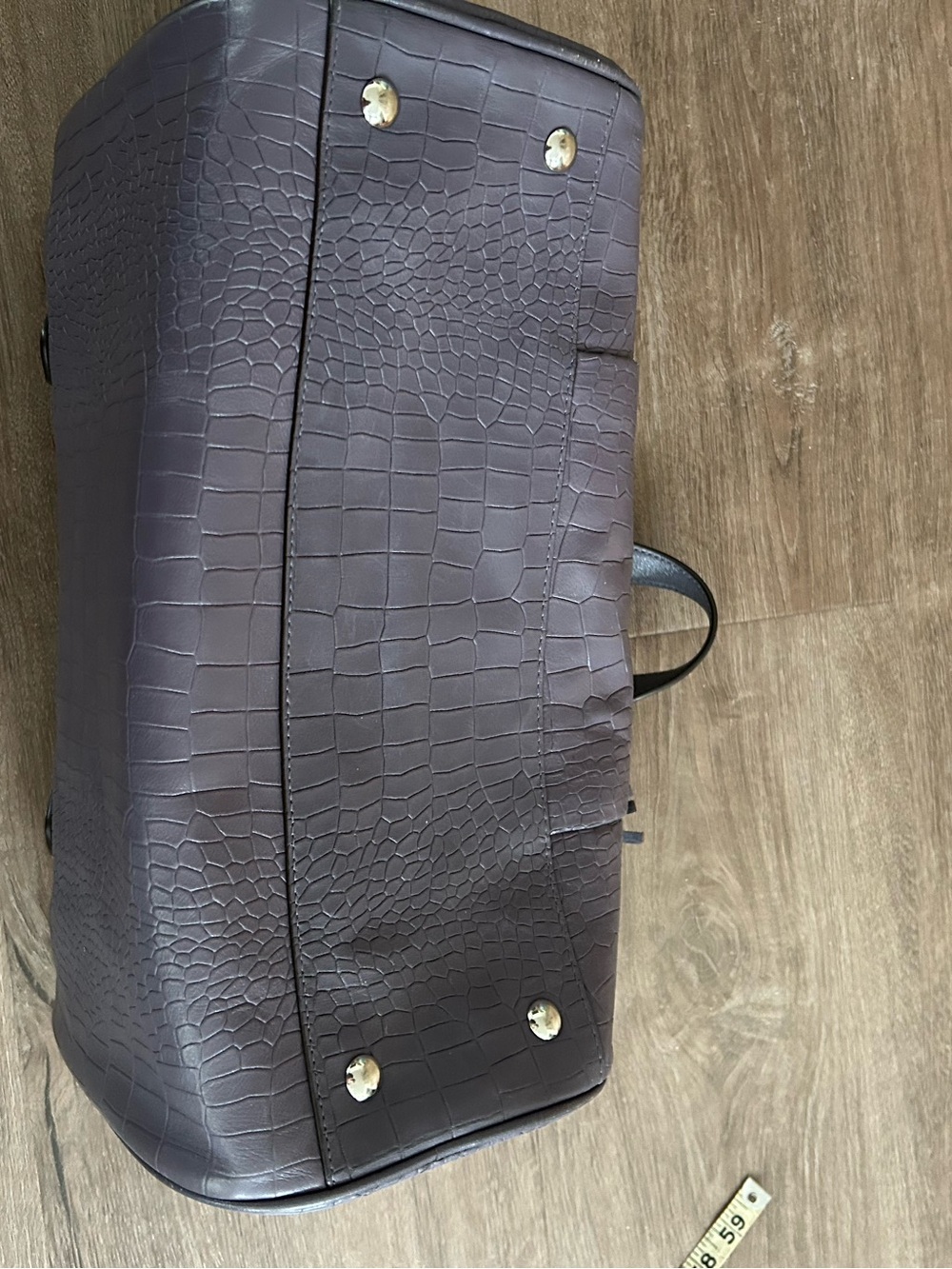 COACH EUC Brown Croc-Embossed Leather Satchel - Picture 5 of 6